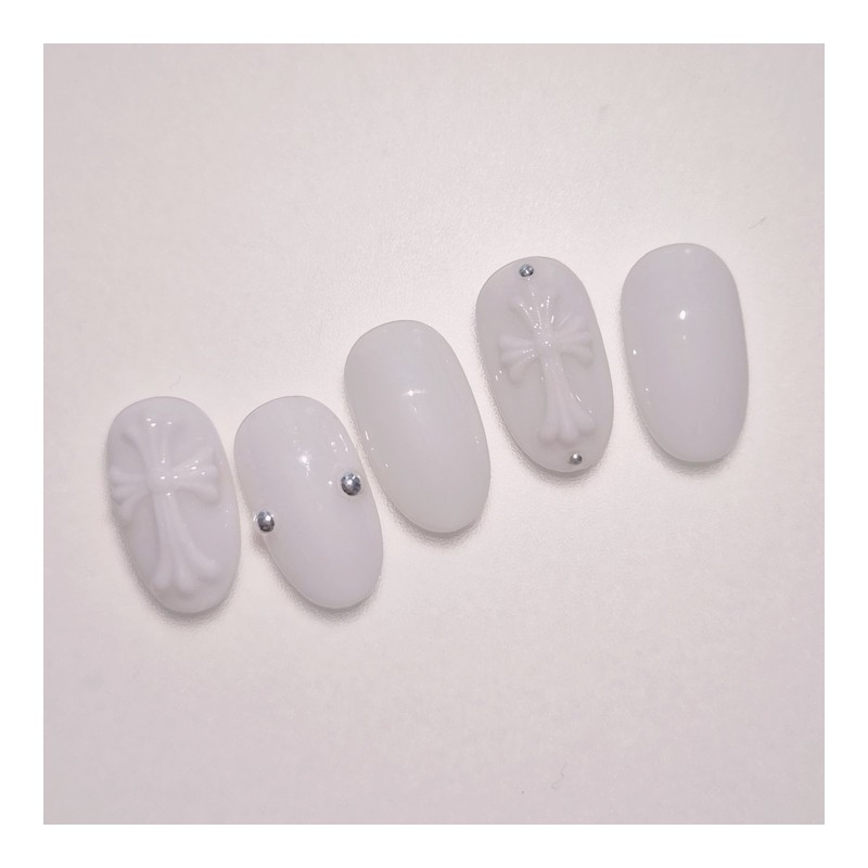 Chrome handmade nail tips - round short / 크롬수제네일팁 -