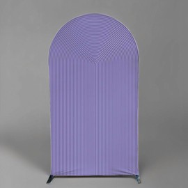 HUAYI Violet Purple Ripples Pattern Arch Backdrop Cover for Birthday Party Wedding Baby Shower Decorations Chiara Backdrops Arched Wall Frame Stands Covers Props GP-450 2.5ft * 6ft