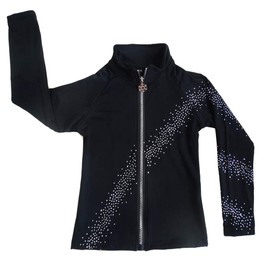 LIUHUO Girls Ice Skating Pants Fleece Exercise Leggings for Teens Figure Skating Overboots Jackets, black, M