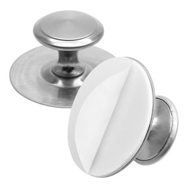 Uenhoy 4 Pcs Self-Stick Drawer Knobs Stainless Steel Cabinet Handle Pulls with Adhesive, Stick on Handles for Drawer Cupboard Cabinet Window, Self-Adhesive Drill Free Door Knobs, Silver