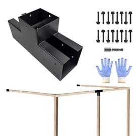 VoTwoofv Pergola Bracket kit 6" x 6",3-Way T-Shaped Bracket Woodworks Pergola kit for Wood Beam (Actual: 5.5" x5.5'') Outdoor Gazebos,Patio Pergolas,Log Cabins (1 Pack)
