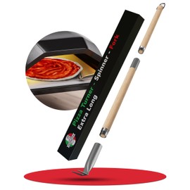 Senwosa Pizza Turner Spinner & Bubble Popper - Poker - Extra Long Adjustable Handle [26"-32”] - Pizza Oven Accessories - Smart Pizza Turning Peel Alternative - Compatibile with Ooni Ovens