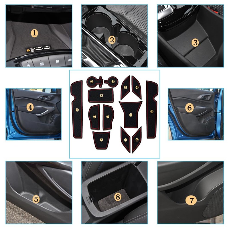 YUJIANQ Center Console Liner Mats for Chevy Trax 2024 2025