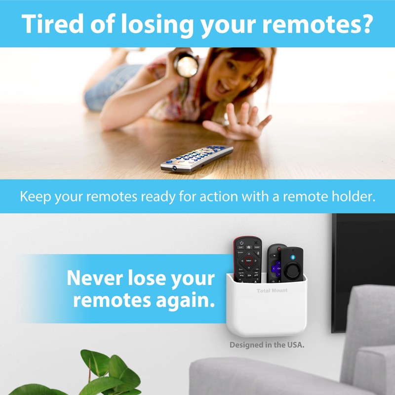TotalMount Hole-Free Remote Holder – Eliminates Need to Drill Holes