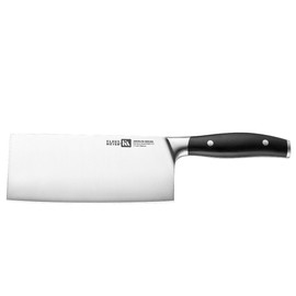 Klaus Meyer Arcelor Cleaver Knife 7 Inch Chef's Cleaver Knife- 1.4034 German Steel with ABS Ergonomic Handle, Ultra Sharp and 2.2mm Blade Thickness, for Home/Restaurant