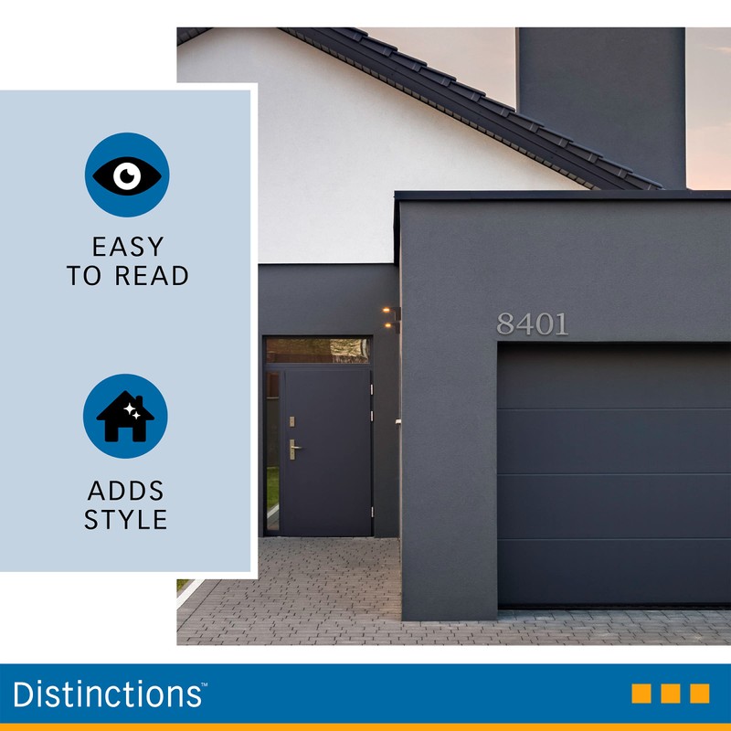 Distinctions by Hillman 843329 4-Inch Brushed Nickel Flush-Mount House Number