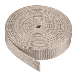 sourcing map Flat Nylon Webbing Strap 1 Inch 10 Yards Champagne for Backpack, Luggage-rack