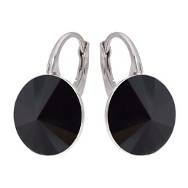 Rivoli Earrings Austrian Zirconia 925 Silver - Jewellery for Women and Girls - Drop Earrings Ideal for Gifts for Women, Silver, Crystal