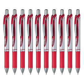 Pentel BL77-B EnerGel Ink Ballpoint Pen, 0.7 Red, 10 Pieces