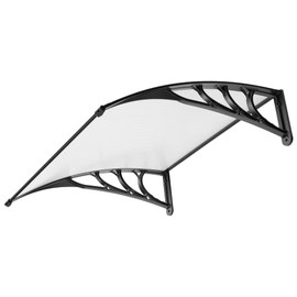 VIVOHOME Polycarbonate Window Door Awning Canopy Transparent with Black Bracket 40 Inch x 40 Inch