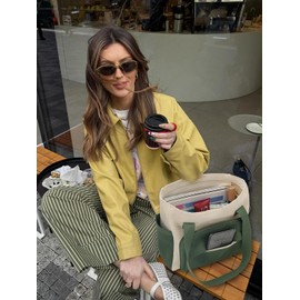 Tote Bag for Women, Shoulder Purse, Hobo Handbags for School, Work, Beach, Travel, Grocery, Womens large cute tote for Nurse or Teacher (beige green)