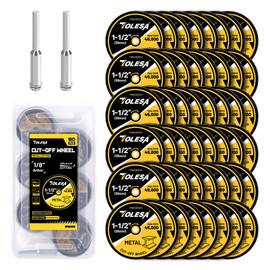 TOLESA 38mm Cutting Discs, 50 Pack Fiberglass Reinforced Rotary Tool Metal Cutting Discs Accessories Include 2 Mandrels