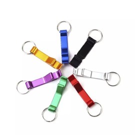 Bottle Opener Keychain Aluminum Double Sided 2 in 1 Design 7 Pack