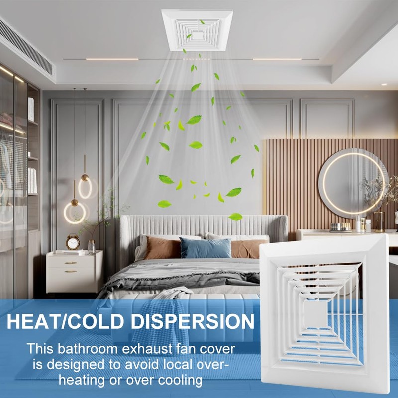 Trasylph Bathroom Vent Cover,9.65"x9.65" Bathroom Exhaust Fan Cover with Springs