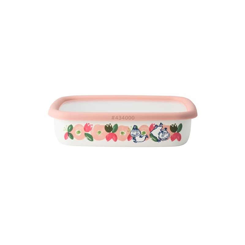 Fuji Enamel Moomin Flower Garden Shallow Square Container M