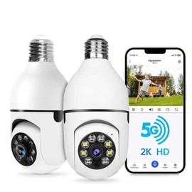 NOAHTECH Bulb Security Camera Wifi 3MP Panoramic Camera with Alexa & 2-Way Audio for Indoor Outdoor - Easy Installation WiFi Home - Color: E27 Light Socket Extender
