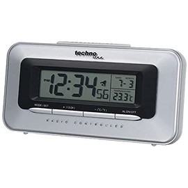 TECHNOLINE WT 180 Alarm Clock, Plastic, Silver/Black