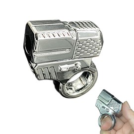 Alloy Gun Shape Fidget Ring EDC Fidget Spinner Metal Hand Spinner Adult Fidget Toys ADHD Tool Anxiety Stress Relief Toys Office Desk Toys (Silver)