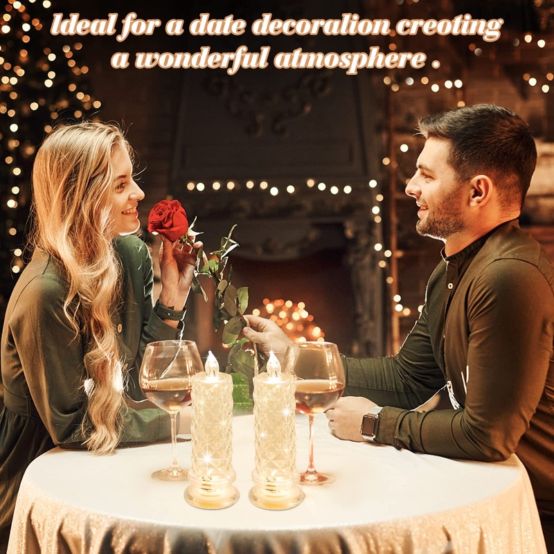SupBri Rose Shadow LED Flameless Candles, 6PCS Romantic Battery Operated