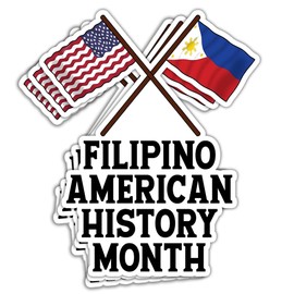 HOSALA Filipino American History Month Sticker Filipino American Flag Sticker Gift Decoration Book Kindle Helmet Vehicles