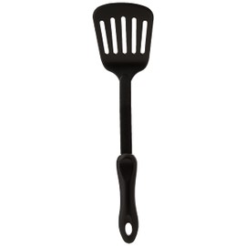 KitchenCraft Anti-Scratch Kitchen Utensils Set, Nylon, Cooking Spoon, Slotted Spoon, Fish Slice, 34 cm (14"), 3 Piece Set, Black