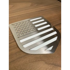 Factory Crafts Tailgate Emblem Badge for Dodge Ram 1500 2500 3500 09-18 Steel and White US Flag