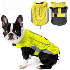 Morezi Dog Warm Coats Jackets Waterproof Coats with Harness Hole Puppy Coat for Small Medium Dogs - Yellow - M