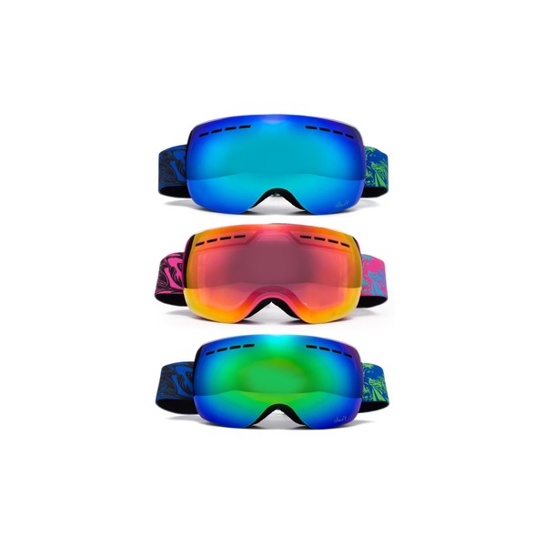 Cloud 9 - Women Ski Snow Goggles Nuclear Adult Anti-Fog Wide Angle Frameless UV400 Snowboarding Skiing Crystal Clear Flash Lens Coating Women Ski Goggle New Model (1 Pair Only, Choose Your Color)