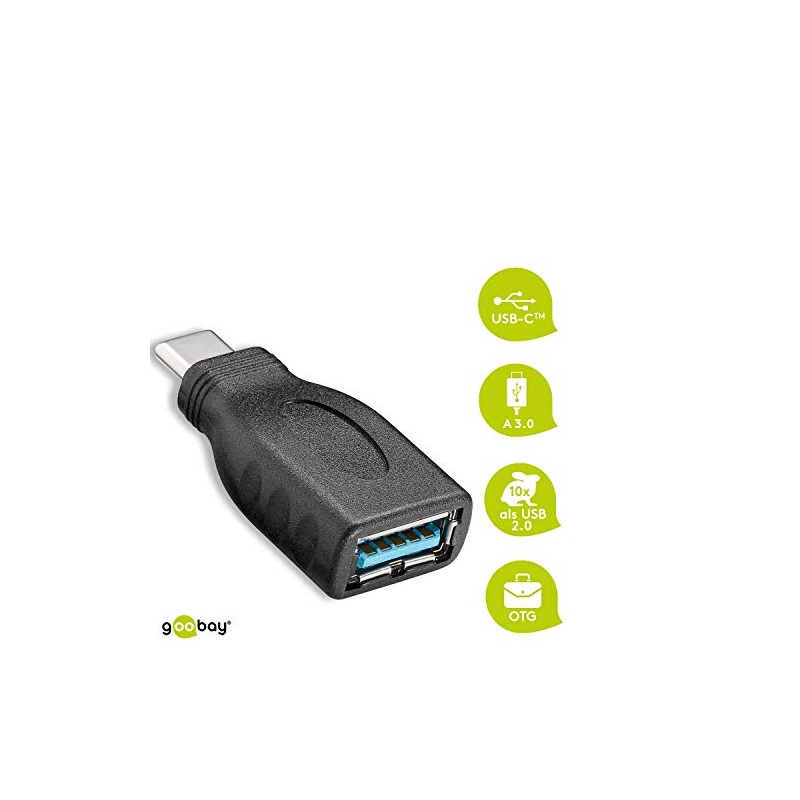 Goobay 45395 USB-C to USB A 3.0 Adapter, Black