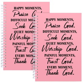 2Pcs Christian Spiral Notebook Prayer Journal,Christian Gifts for Women,Bible Verse Notebook,Journal for Women Men,Religious Faith Inspirational Gifts Catholic Gifts (2Pcs Moments Pink)
