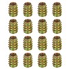 sourcing map 18 Pcs Threaded Inserts for Wood, Zinc Alloy