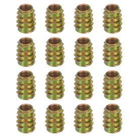 sourcing map 18 Pcs Threaded Inserts for Wood, Zinc Alloy M10 Thread Inserts Nuts Hex-Flush Socket Drive Screw 20mm Length for Furniture, Cabinet, Tables and Chairs