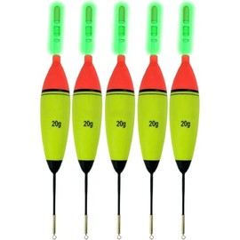 QualyQualy 5 Piece Eva Fishing Floats Fishing Floats Set + 10 Pieces Glow Stick Fishing Floats Luminous Glow Stick Floats Float Kit 10 g (20 g - 5 Pieces)