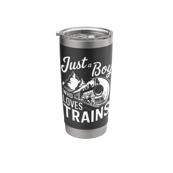 Just a Boy Who Loves Trains Funny Retro Steam Engine