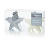 Christmas Tree Decoration 6 100mm Shatterproof Glitter Stars - Silver