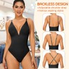 SAYFUT Deep V Neck Bodysuit Low Back Corset Shapewear for