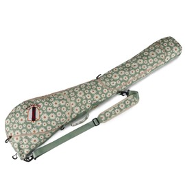 TOURBON Portable Nylon Golf Bag Lightweight Sunday Carry Bag Foldable Golf Club Travel Training Case Flower Green