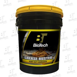 BioTech Grease Buster Heavy Duty Degreaser 5 Gallons Pail, Non flammable/Non toxic, no rinsing is needed, Industrial use, strong strength