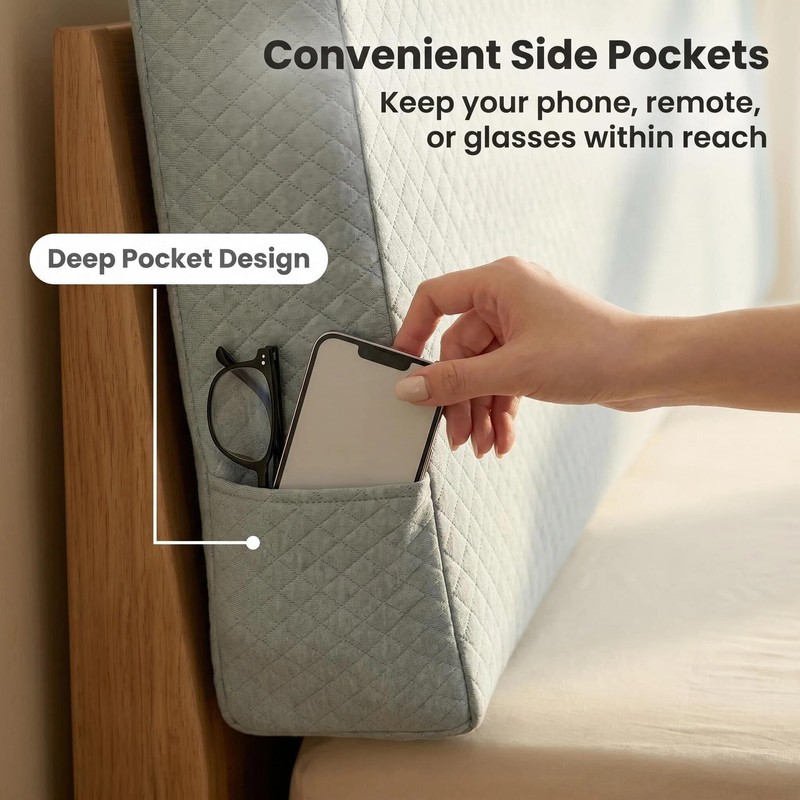 Kamellia No-Tools Headboard Pillow King Size – Instant Back Support