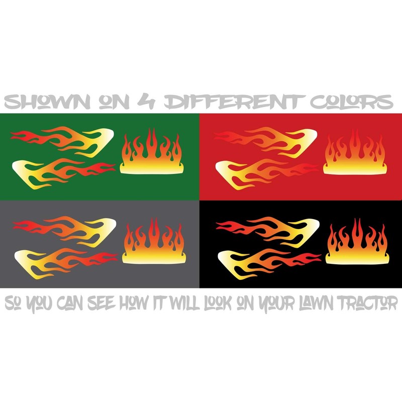 Lawn Mower Decals - Hot Rod Flames - 3pc Set