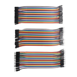 ZDE Pack of 120 15 cm Jumper Wire Cable Breadboard Flat Ribbon Cable 40 Pin Female/Male-Female/Male-Male Jumper Cable Compatible with Arduino and Raspberry Pi Breadboard