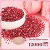 12000PCS 2mm Resin Rhinestones Bulk for Crafting (Red), Flatback Bedazzling