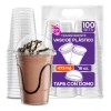 Desechables 500 Vasos Desechables De Plástico Con Tapa Tipo Domo