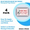 4-Pack Seat Belt Must Be Worn Stickers - Seatbelt Waterproof