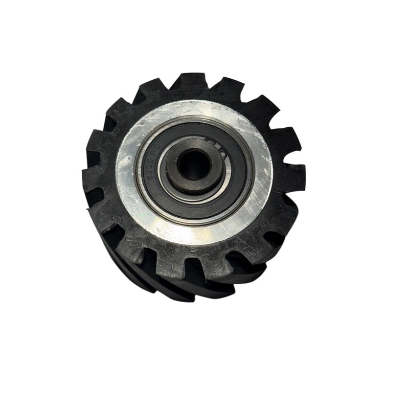 4" Serrated Rubber Contact Wheel with Two Heavy-Duty Bearing 6205