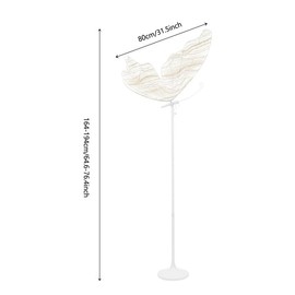 OUKANING 2Pcs Romantic Wedding Butterfly Floor Lamp, 31.5" Creative Butterfly Ceiling Lights, Adjustable Height Decoration Lights for Wedding Party (Gold, White Light)