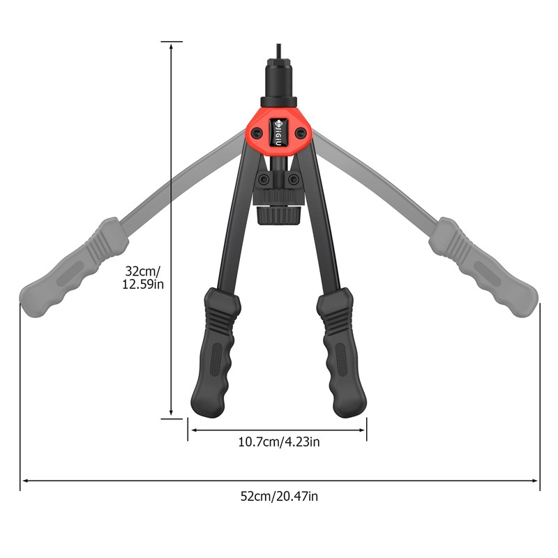 JiGiU 2 in 1 Rivet Nut Tool Rivet Gun, Professional
