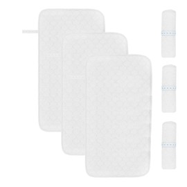 Pack of 3 Baby Changing Mats, Reusable, Washable, Non-Slip, Soft, Waterproof, Breathable, Quilted, Absorbent, Infant Changing Mat, 14 x 27 Inches (White)