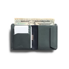 Bellroy Coin Wallet (Slim Coin Wallet, Bifold Leather Design, Holds 4-8 Cards, Magnetic Closure Coin Pouch) - Everglade