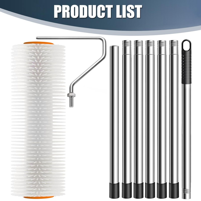 9 Inch Self Leveling Spiked Roller with Extended Adjustable Handle